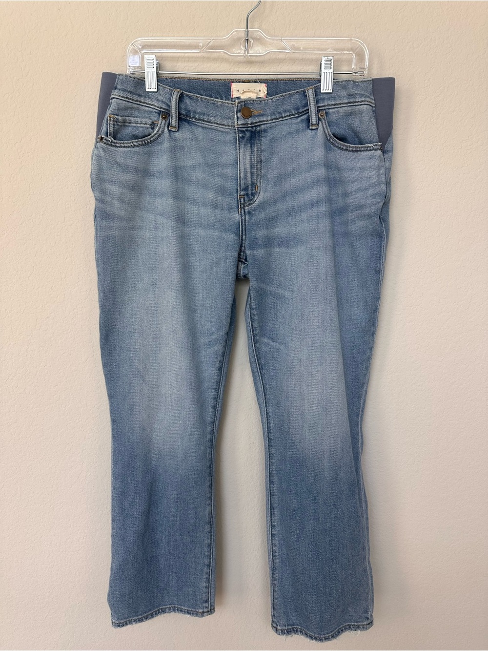 Hatch Medium Blue Ankle Crop Maternity Jeans Size 30